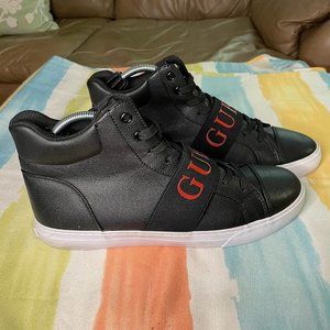 Guess Mueller High Top Sneakers Men's size 10.5 Black Red style